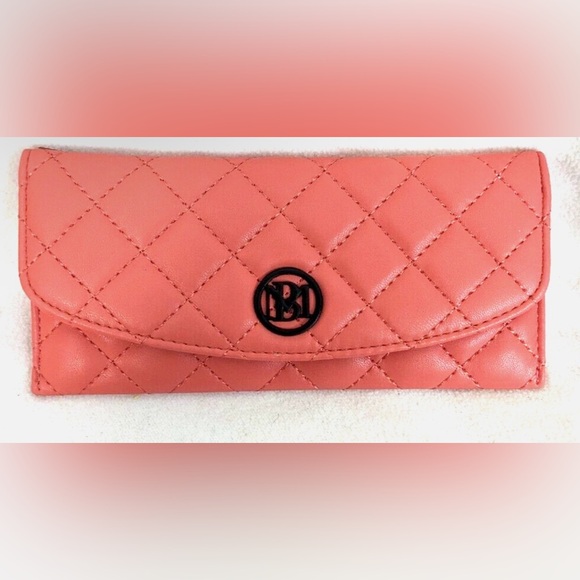 Badgley Mischka Coral Quilted Clutch - Picture 2 of 4